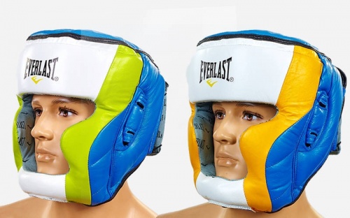 Шлем боксерский (с полной защитой) кожа ELAST МА-011 фото 6