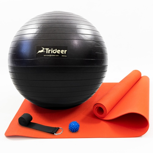 Коврик для йоги и фитнеса (каремат) + фитбол 65 см + массажный мячик + ремень для йоги OSPORT Set 99 (n-0129) фото 5