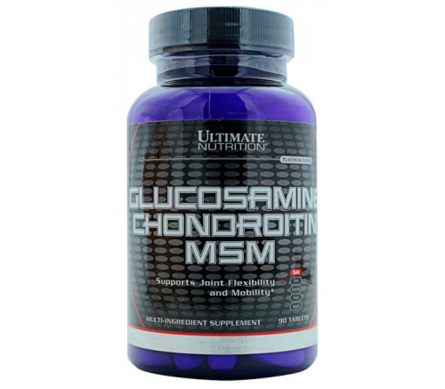 Хондропротектор для суставов и связок Glucosamine Chondroitin MSM 90 таблеток Ultimate Nutrition (00365-01)