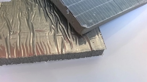Тепло-шумоизоляция из вспененного каучука SoundProOFF Flex Sheet с фольгой и клеем 32мм фото 2