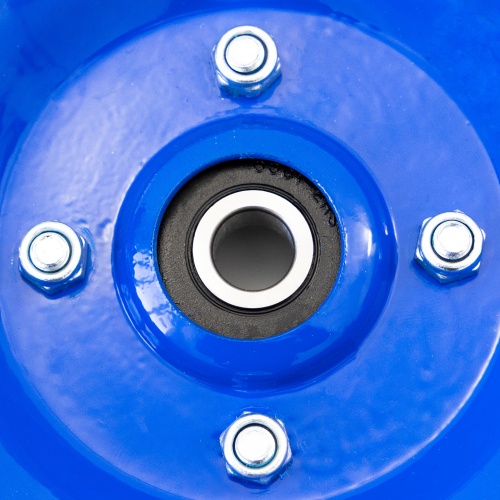 Колесо на литой резине для тачки-кравчучки d-143мм, подшипник d-12мм OSPORT (R-00007) фото 4