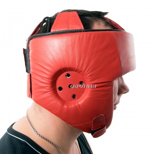 Профессиональный Боксерский шлем кожанный с печатью ФБУ Boxer M (bx-0045) фото 9