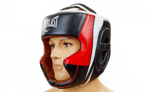 Шлем боксерский (с полной защитой) кожа ELAST BO-5242 фото 3