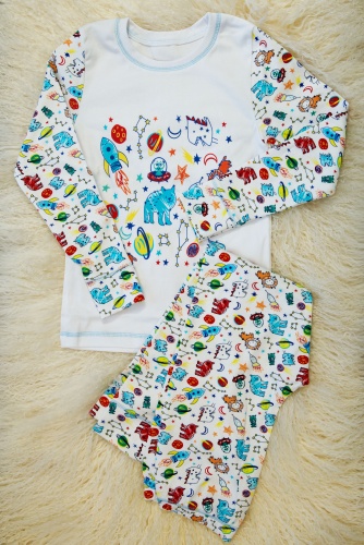 Детская пижама (кофта и штаны) из интерлока для мальчиков OBABY (395-110) фото 2