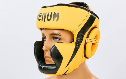 Шлем боксерский (для бокса) с полной защитой кожа PU VENUM (BO-7041) фото 8