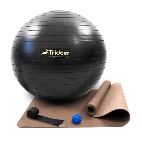 Коврик для йоги и фитнеса (каремат) + фитбол 85 см + массажный мячик + ремень для йоги OSPORT Set 101 (n-0131) фото 4
