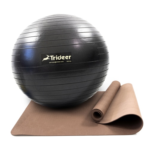 Коврик для йоги и фитнеса (каремат) + фитбол мяч для фитнеса, беременных 75 см OSPORT Set 92 (n-0122) фото 2