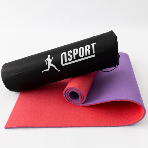 Коврик для йоги, фитнеса и спорта (каремат спортивный) OSPORT Спорт 8мм + чехол (n-0008) фото 6