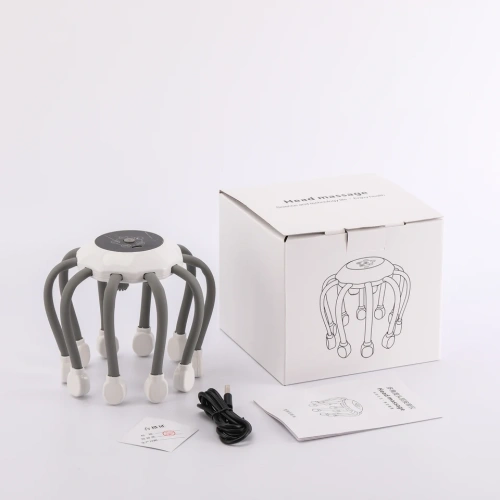 Электрический вибромассажер антистресс для массажа головы Осьминог 10 щупалец, 5 режимов OSPORT (MS 4786) фото 2