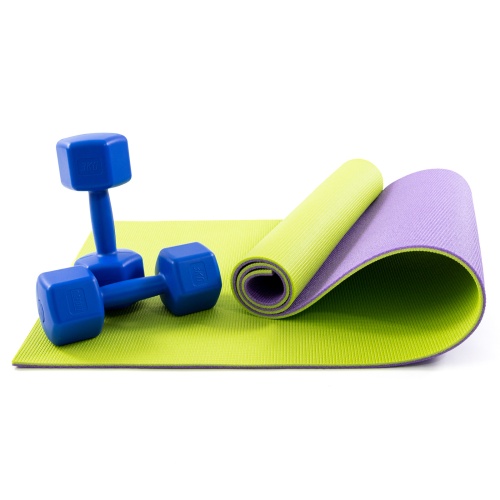 Коврик для йоги, фитнеса, спорта (йога мат, каремат) + гантели для фитнеса 2шт по 3кг OSPORT Set 78 (n-0108) фото 3