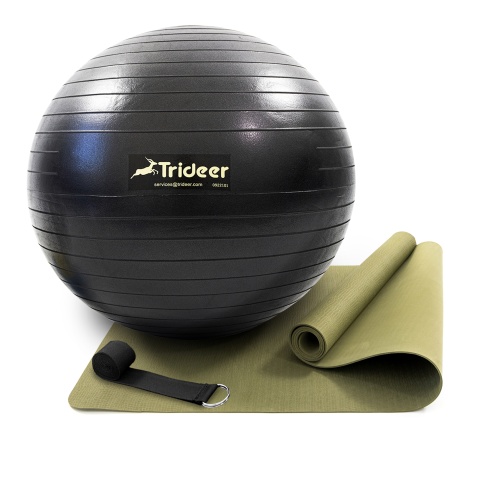 Коврик для йоги и фитнеса (каремат) + фитбол мяч для фитнеса 85 см + ремень для йоги OSPORT Set 97 (n-0127) фото 2