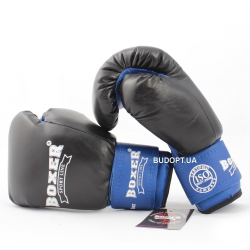 Детские боксерские перчатки комбинированные Boxer 8 унций (bx-0030) фото 3